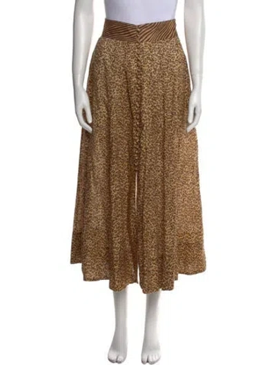 Pre-owned Zimmermann Linen Midi Length Skirt In Brown