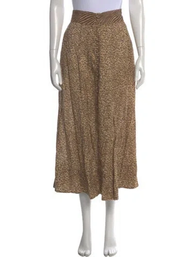 Pre-owned Zimmermann Linen Midi Length Skirt In Brown