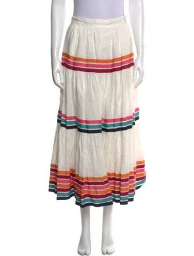 Pre-owned Zimmermann Linen Midi Length Skirt In Multi