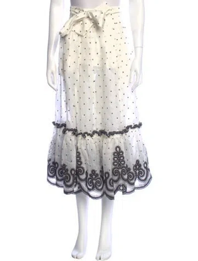 Pre-owned Zimmermann Linen Midi Length Skirt In Multi