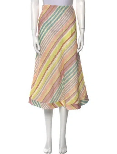 Pre-owned Zimmermann Linen Midi Length Skirt In Neutral