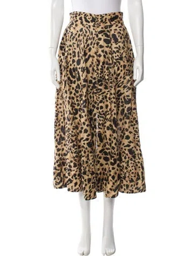 Pre-owned Zimmermann Linen Midi Length Skirt In Neutral