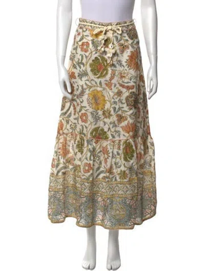 Pre-owned Zimmermann Linen Midi Length Skirt In Neutral