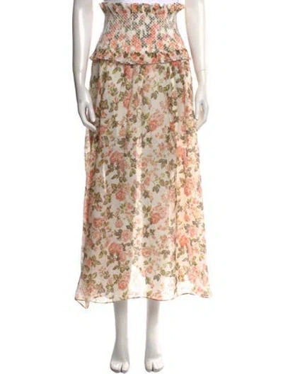 Pre-owned Zimmermann Linen Midi Length Skirt In Neutral