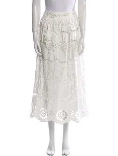 Pre-owned Zimmermann Linen Midi Length Skirt In Neutral