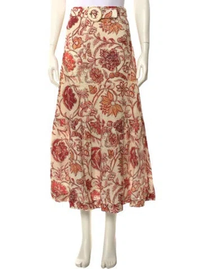 Pre-owned Zimmermann Linen Midi Length Skirt In Neutral