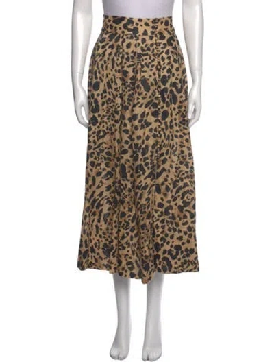 Pre-owned Zimmermann Linen Midi Length Skirt In Neutral