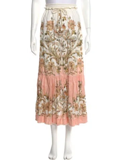 Pre-owned Zimmermann Linen Midi Length Skirt In Neutral