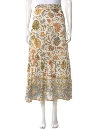 Pre-owned Zimmermann Linen Midi Length Skirt In Neutral