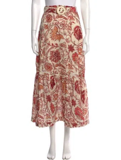 Pre-owned Zimmermann Linen Midi Length Skirt In Neutral
