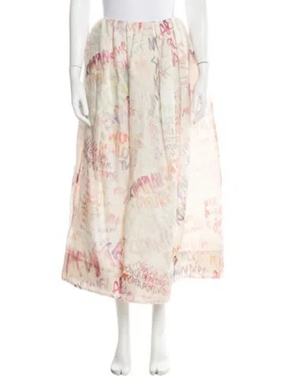 Pre-owned Zimmermann Linen Midi Length Skirt In Neutrals