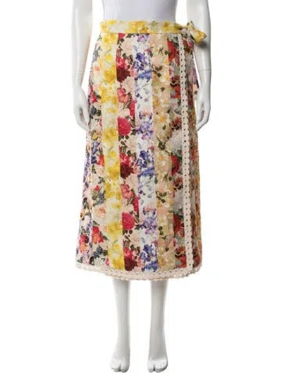 Pre-owned Zimmermann Linen Midi Length Skirt In Neutrals
