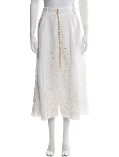 Pre-owned Zimmermann Linen Midi Length Skirt In Neutrals
