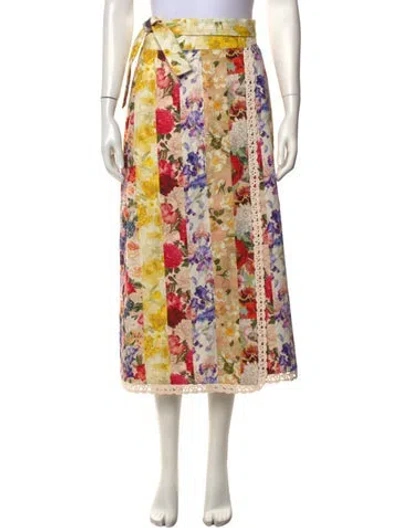 Pre-owned Zimmermann Linen Midi Length Skirt In Neutrals