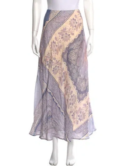 Pre-owned Zimmermann Linen Midi Length Skirt In Purple