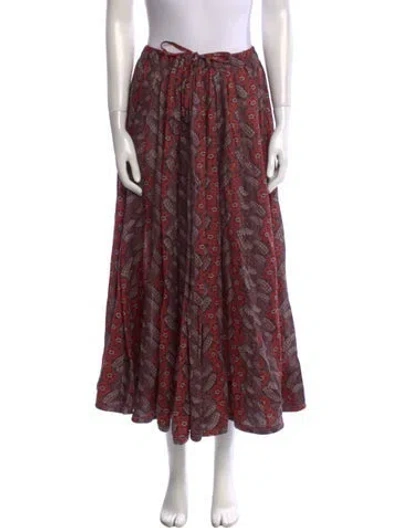 Pre-owned Zimmermann Linen Midi Length Skirt In Purple