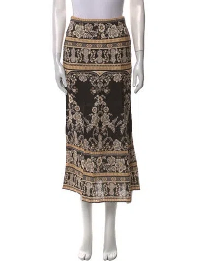 Pre-owned Zimmermann Linen Midi Length Skirt W/ Tags In Neutral