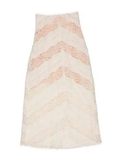 Pre-owned Zimmermann Linen Midi Length Skirt In White