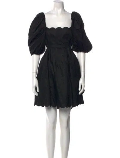 Pre-owned Zimmermann Linen Mini Dress In Black