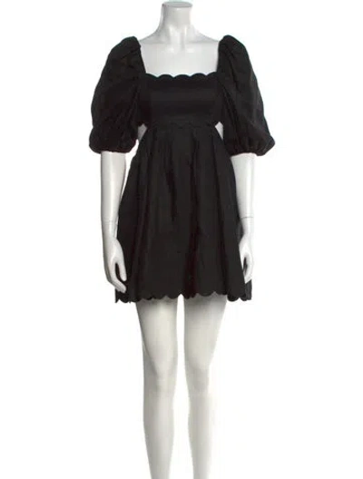 Pre-owned Zimmermann Linen Mini Dress In Black