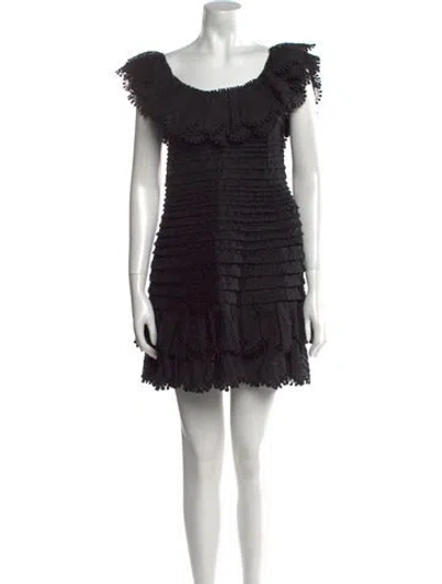 Pre-owned Zimmermann Linen Mini Dress In Black