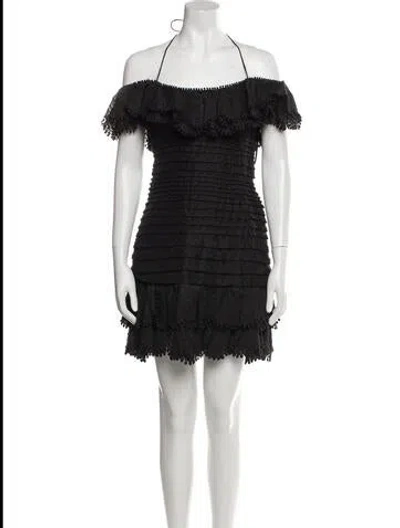 Pre-owned Zimmermann Linen Mini Dress In Black