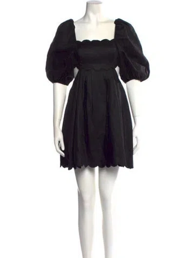 Pre-owned Zimmermann Linen Mini Dress In Black