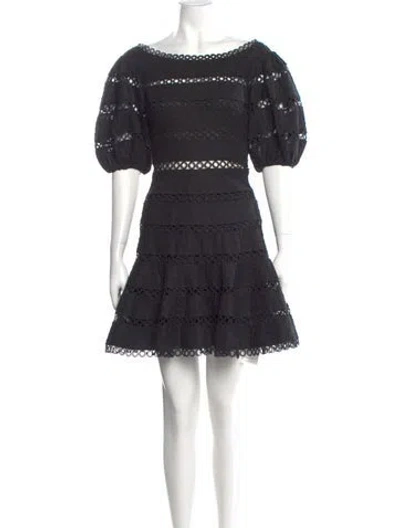 Pre-owned Zimmermann Linen Mini Dress In Black
