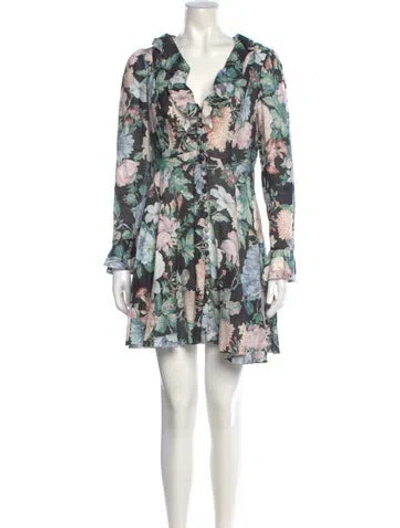 Pre-owned Zimmermann Linen Mini Dress In Black