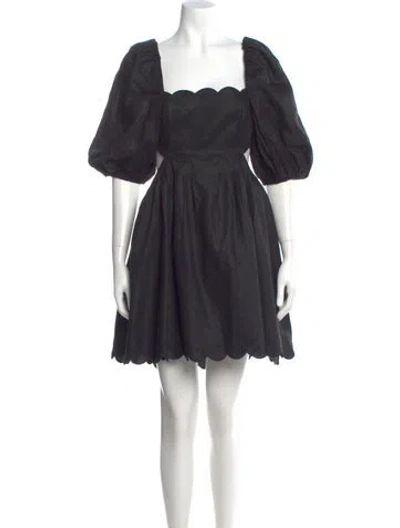 Pre-owned Zimmermann Linen Mini Dress In Black