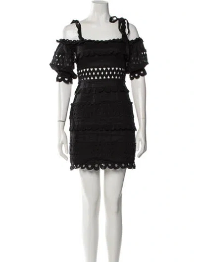 Pre-owned Zimmermann Linen Mini Dress In Black