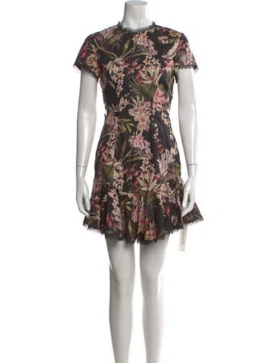 Pre-owned Zimmermann Linen Mini Dress In Black