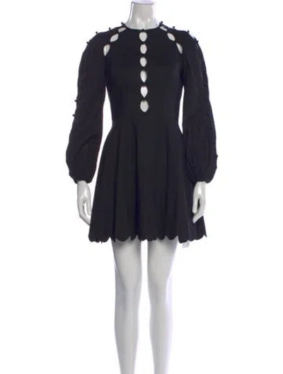 Pre-owned Zimmermann Linen Mini Dress In Black
