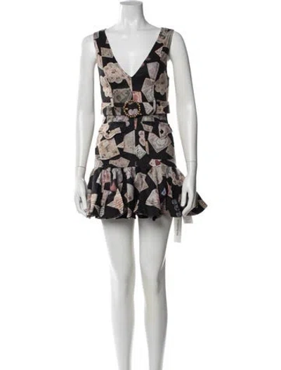 Pre-owned Zimmermann Linen Mini Dress In Black