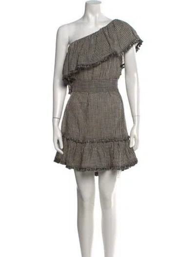 Pre-owned Zimmermann Linen Mini Dress In Black