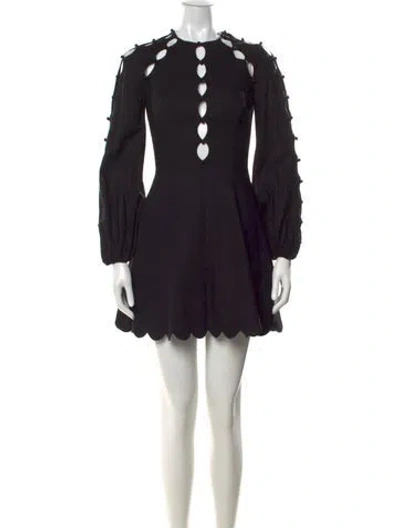Pre-owned Zimmermann Linen Mini Dress In Black