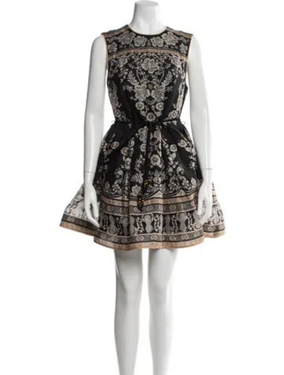 Pre-owned Zimmermann Linen Mini Dress In Black