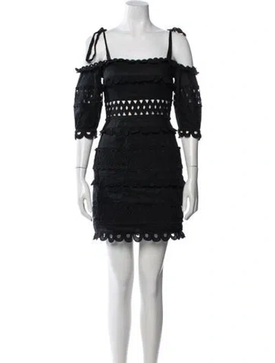 Pre-owned Zimmermann Linen Mini Dress In Black