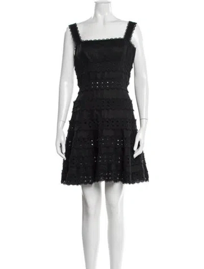 Pre-owned Zimmermann Linen Mini Dress In Black