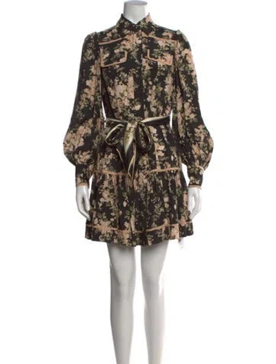 Pre-owned Zimmermann Linen Mini Dress In Black