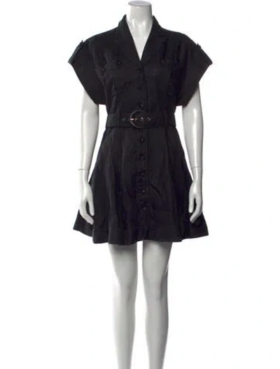 Pre-owned Zimmermann Linen Mini Dress In Black