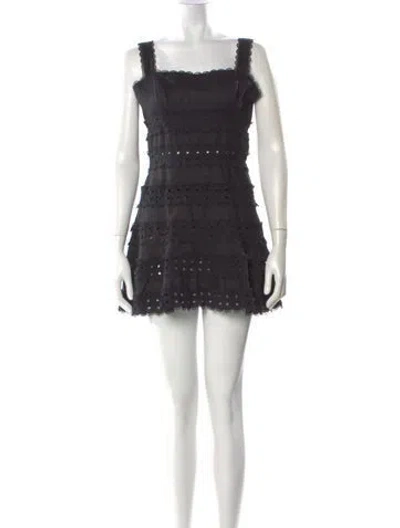 Pre-owned Zimmermann Linen Mini Dress In Black