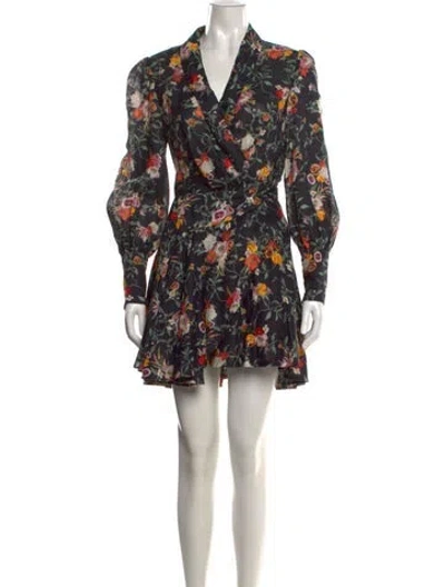 Pre-owned Zimmermann Linen Mini Dress In Black