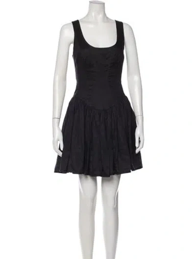 Pre-owned Zimmermann Linen Mini Dress In Black