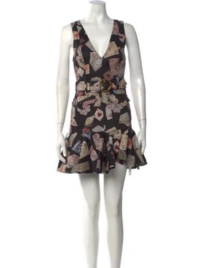 Pre-owned Zimmermann Linen Mini Dress In Black