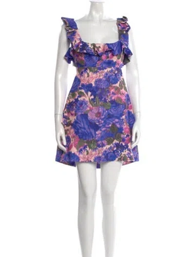 Pre-owned Zimmermann Linen Mini Dress In Blue