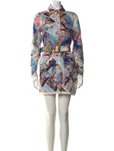 Pre-owned Zimmermann Linen Mini Dress In Blue