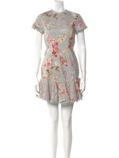 Pre-owned Zimmermann Linen Mini Dress In Blue
