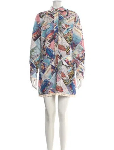 Pre-owned Zimmermann Linen Mini Dress In Blue