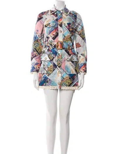 Pre-owned Zimmermann Linen Mini Dress In Blue